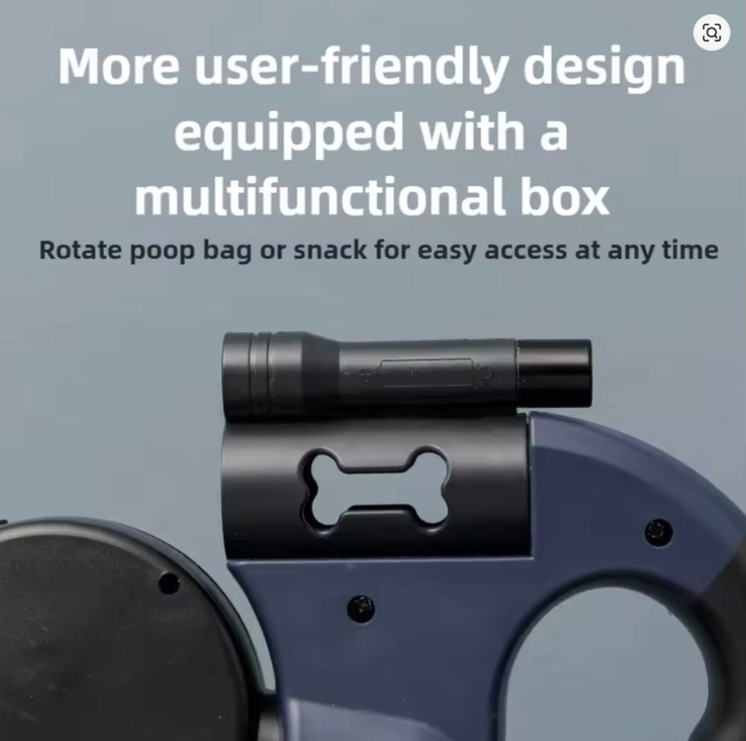 3M Retractable Dog Leash – Double, LED, Tangle-Free