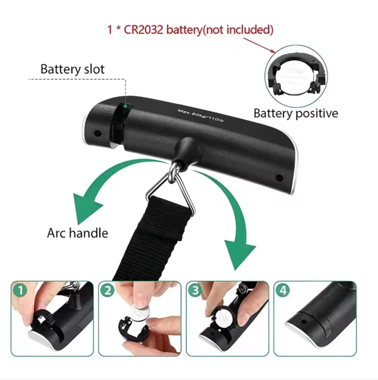 Portable Digital Luggage Scale (110lb/50kg)