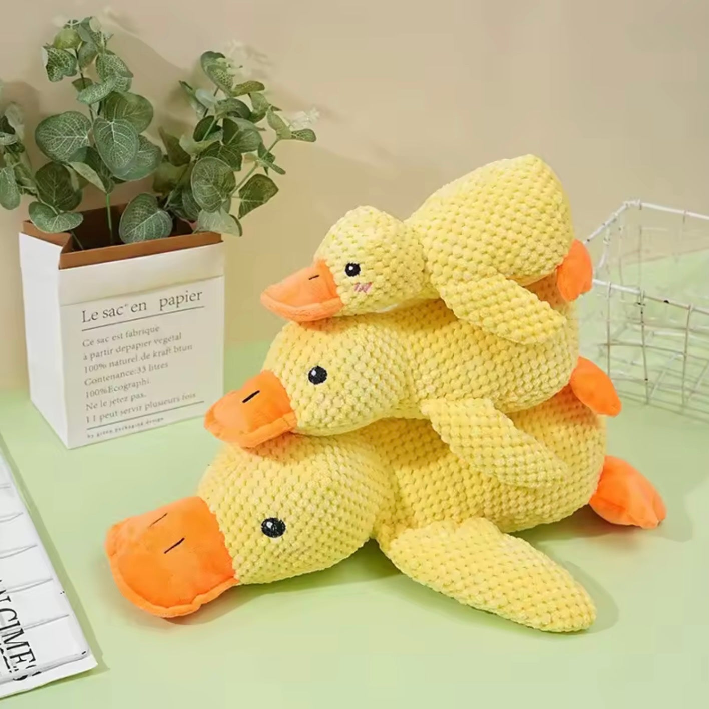 Pet Plush Duck Toy – Squeaky
