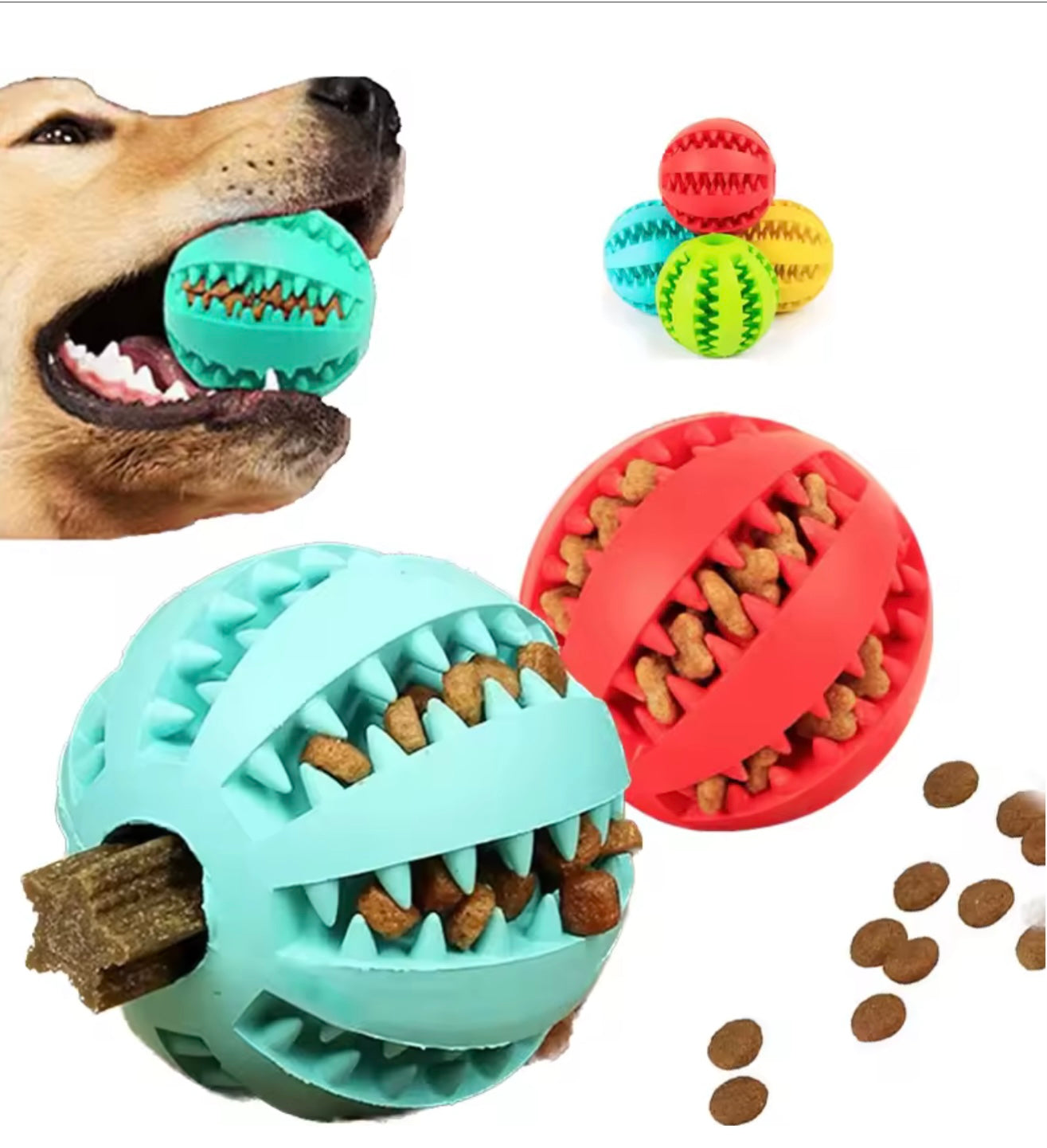 Dog Toy Ball – Rubber Chew & Treat Feeder