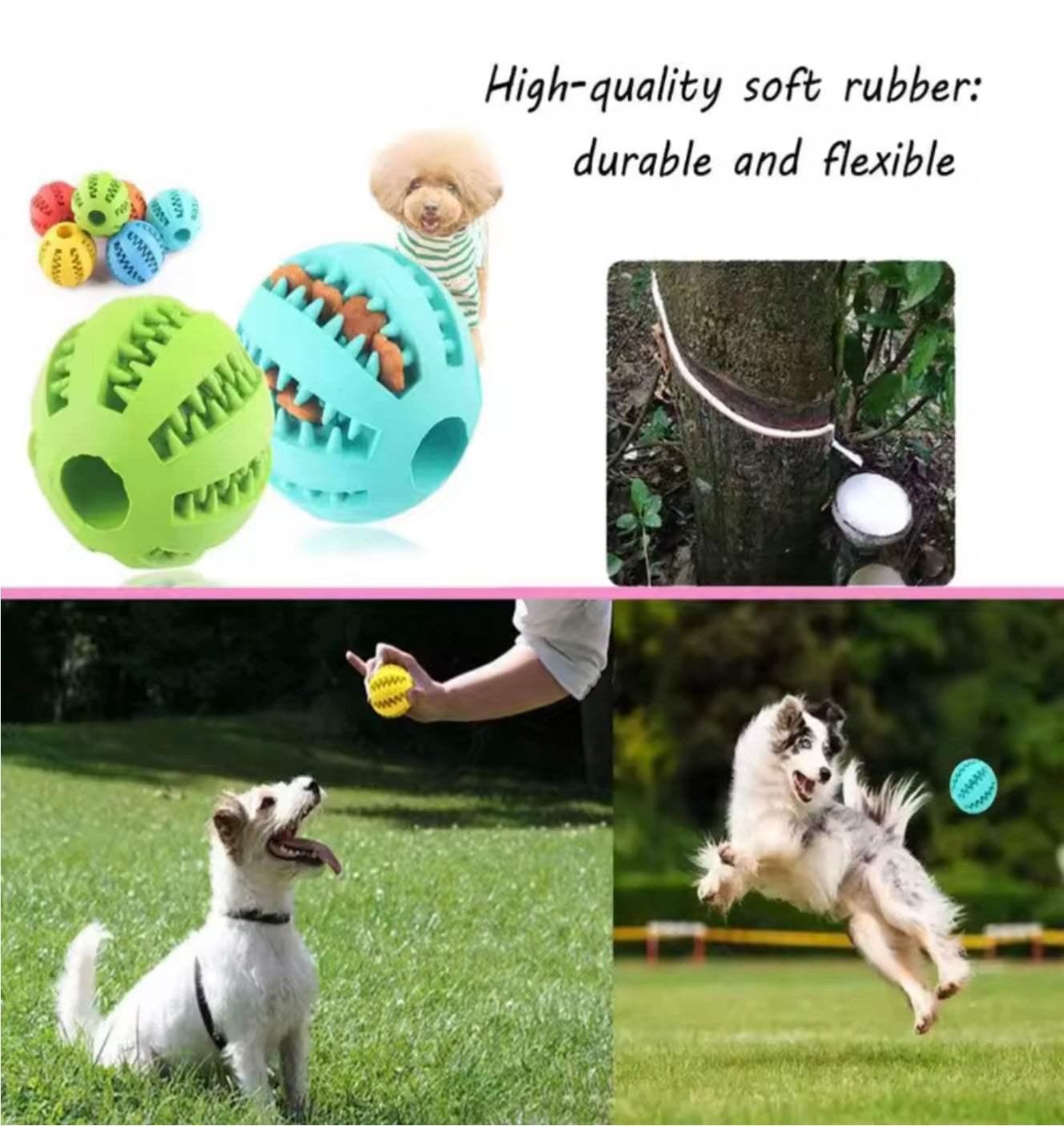 Dog Toy Ball – Rubber Chew & Treat Feeder