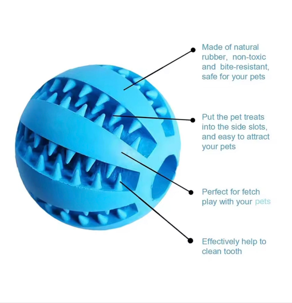 Dog Toy Ball – Rubber Chew & Treat Feeder