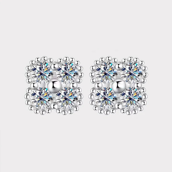 Moissanite Clover Earrings