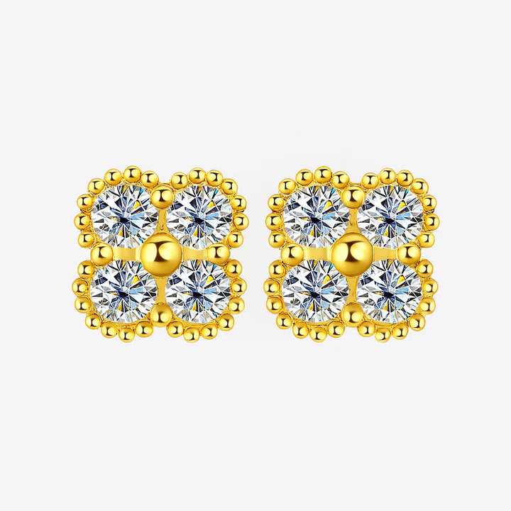 Moissanite Clover Earrings