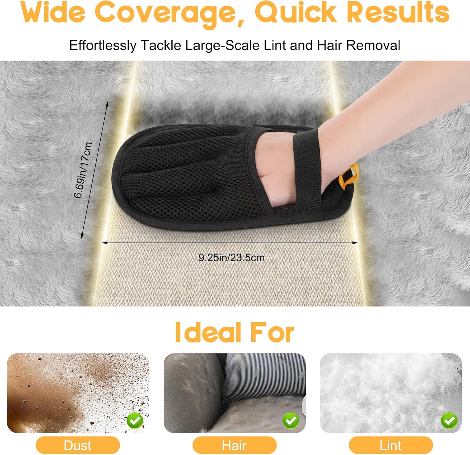 Five-Finger Pet Hair Remover Gloves