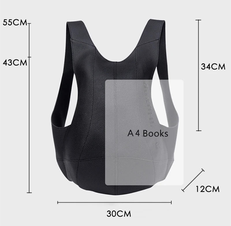 Unisex Leather Anti-Theft Backpack