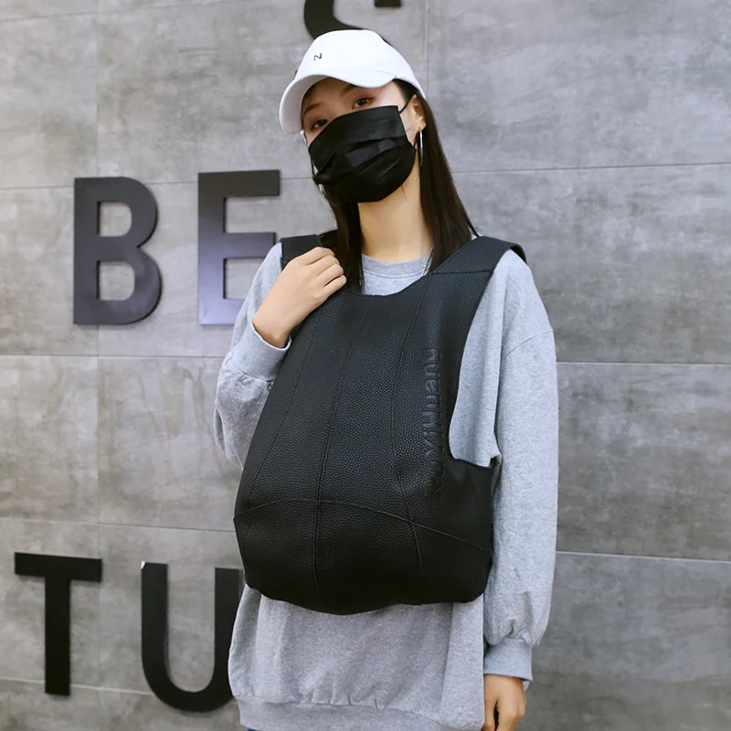 Unisex Leather Anti-Theft Backpack