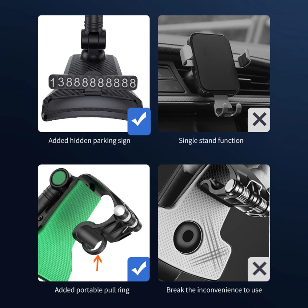 1260° Dashboard Phone Mount - (3.5 to 6.5 inch models only)