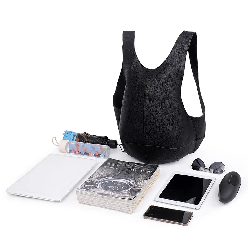 Unisex Leather Anti-Theft Backpack
