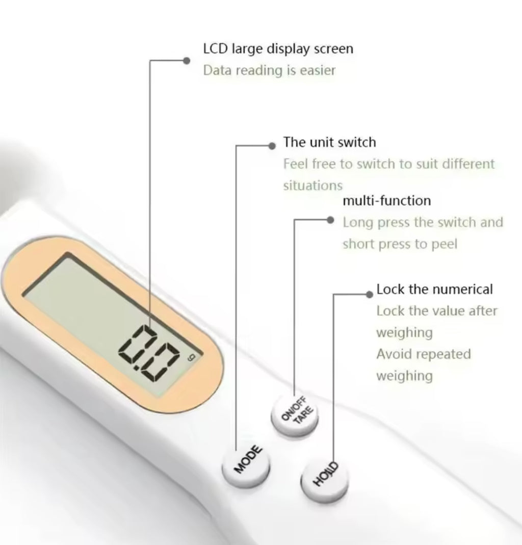 Kitchen Scale Spoon – Electronic 0.1 - 500g