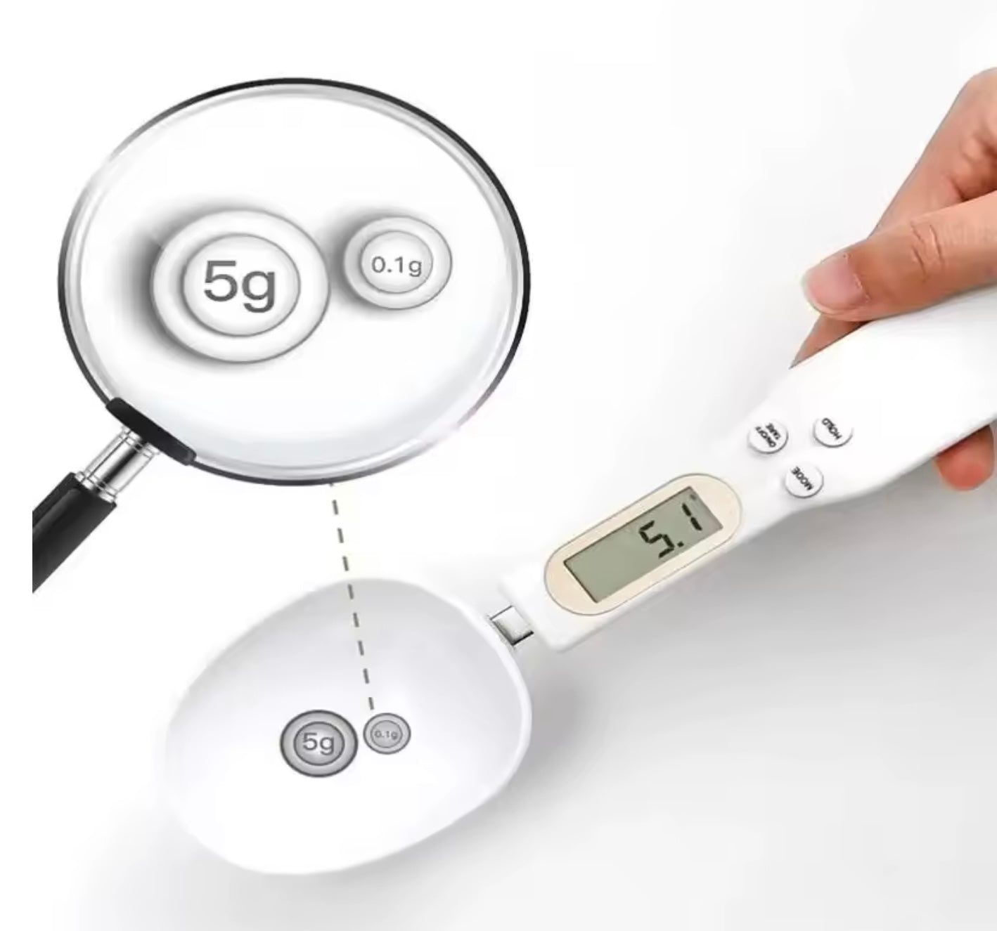 Kitchen Scale Spoon – Electronic 0.1 - 500g