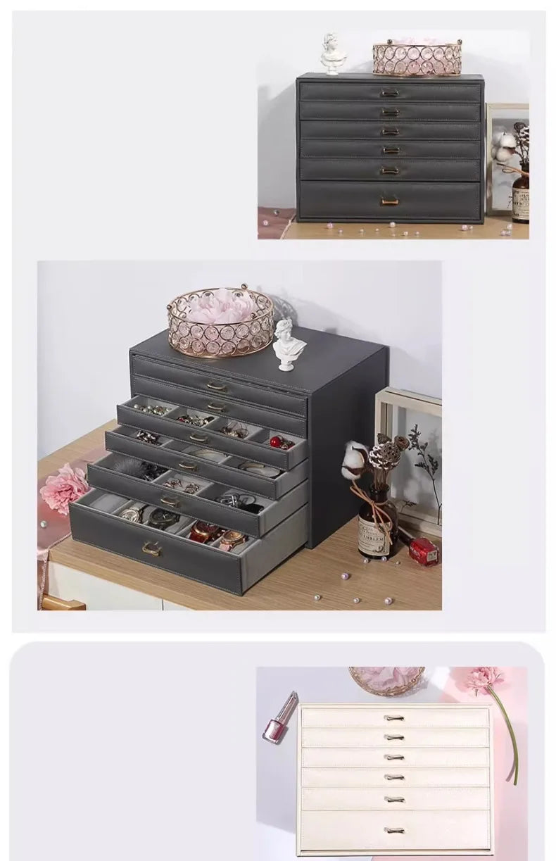 Large Leather Jewelry Storage Box