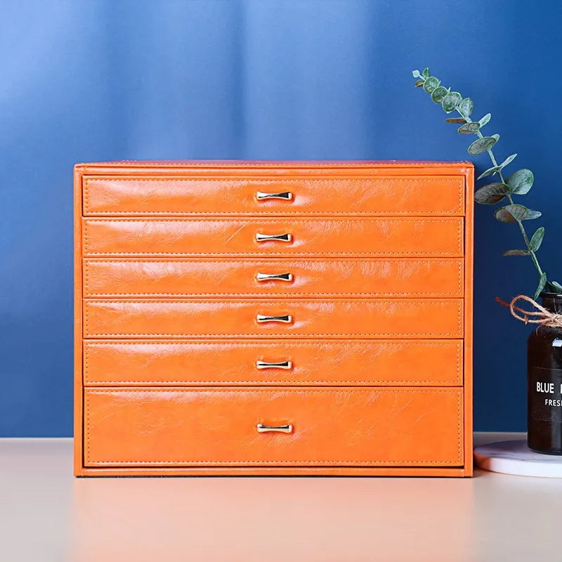 Large Leather Jewelry Storage Box