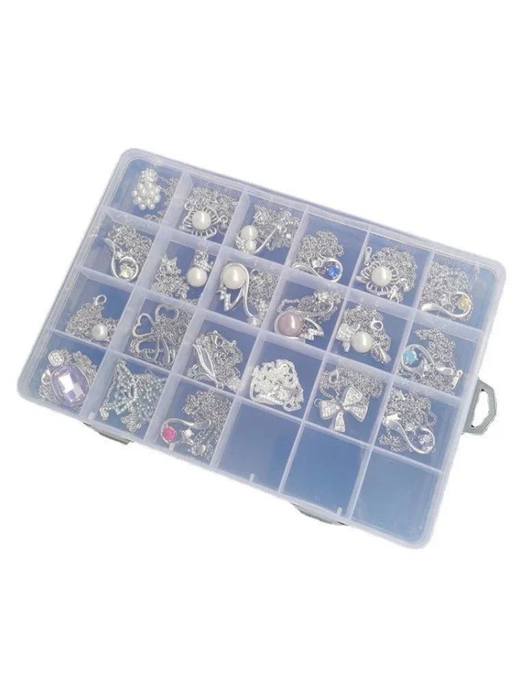 24-Grid Transparent Jewelry Storage Box