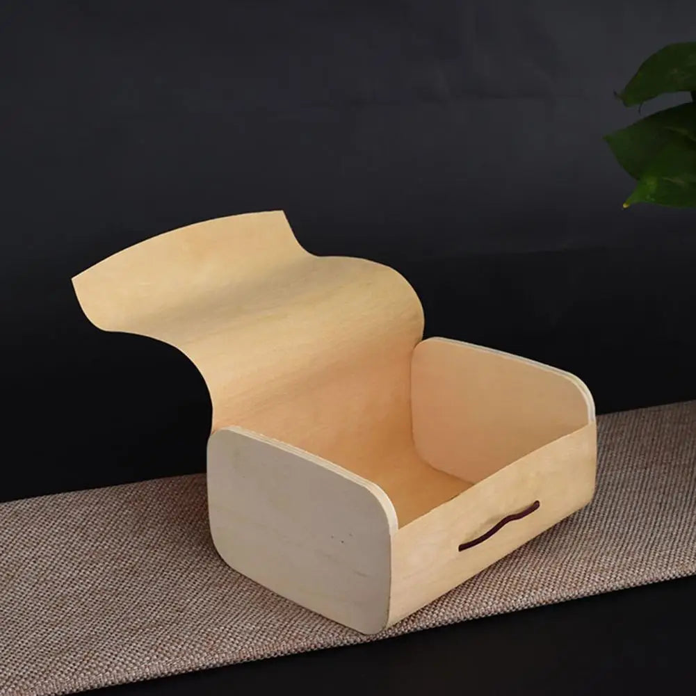 Wood Jewelry Box with Lid & Gold Lock