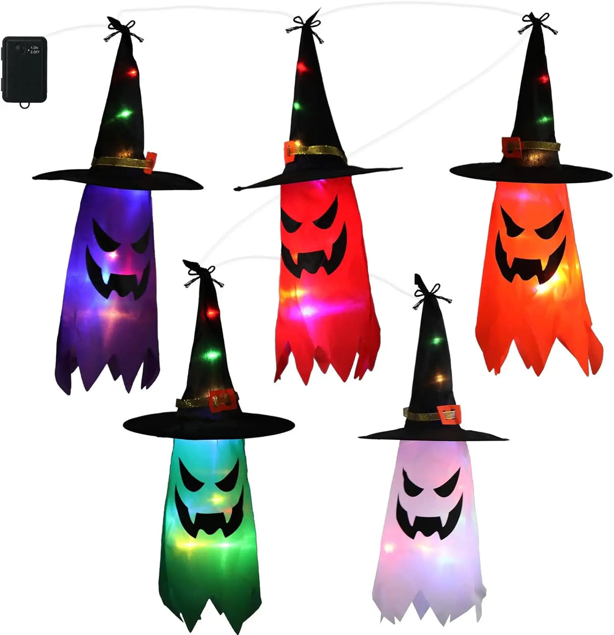 Halloween Light-Up Witch Ghosts – 5 Pack