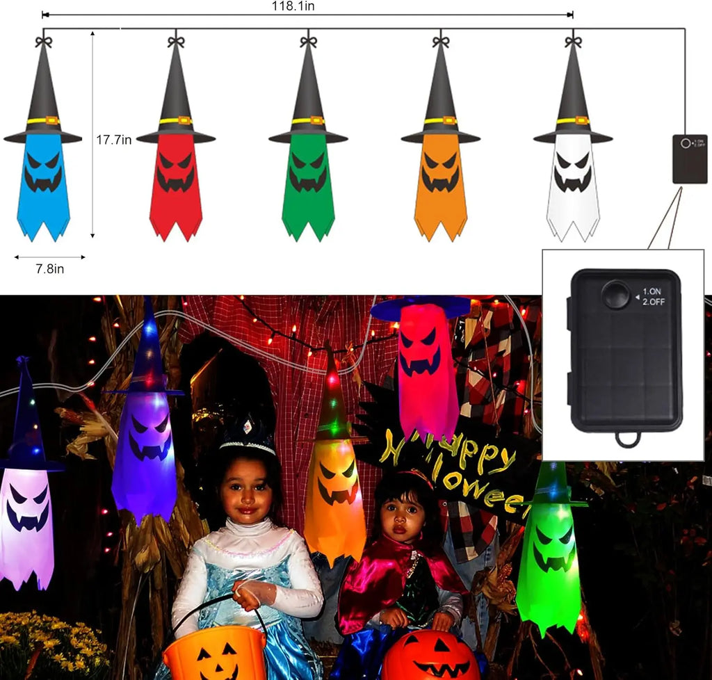 Halloween Light-Up Witch Ghosts – 5 Pack