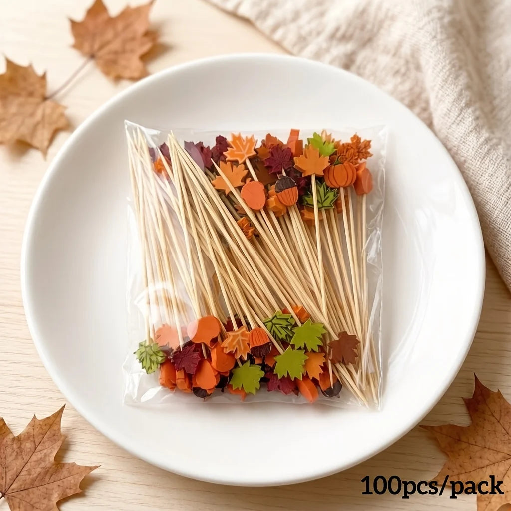 Halloween Autumn Food Picks – 100 Pack