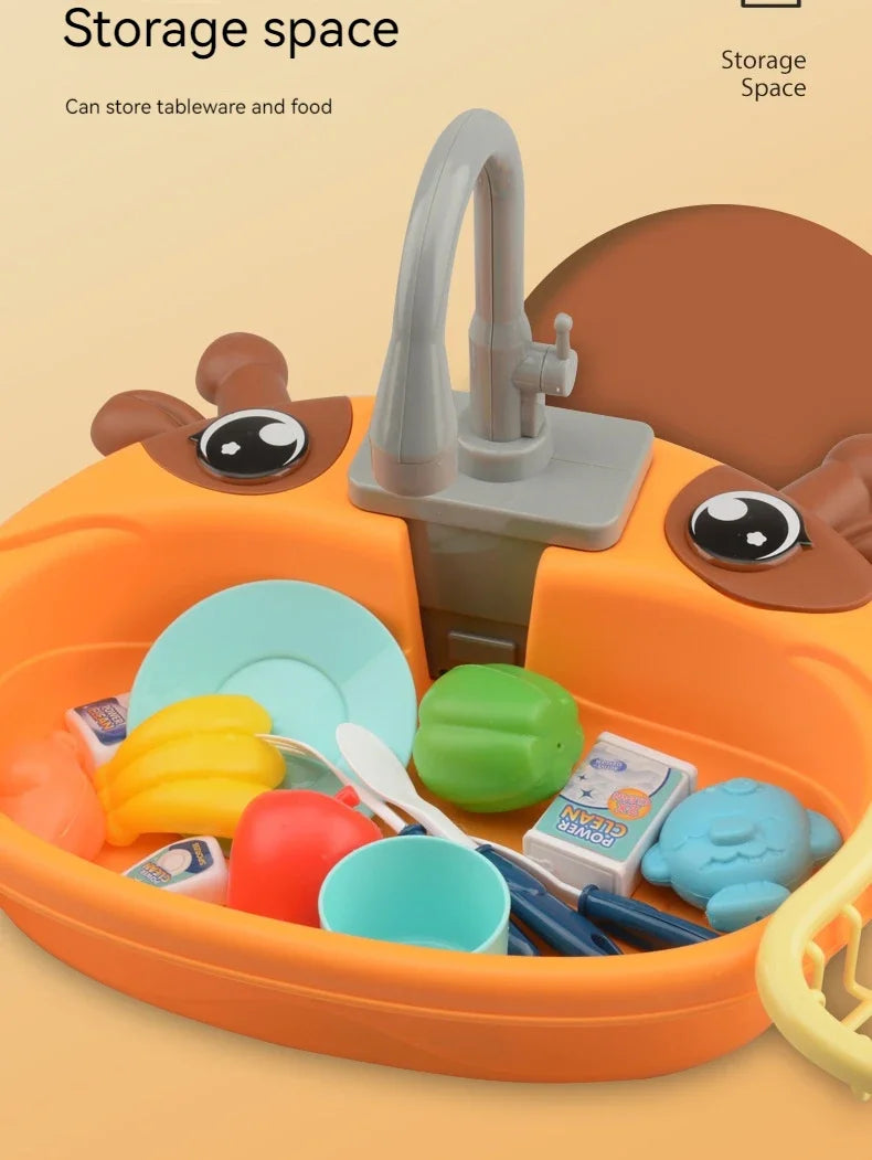 Kids Electric Kitchen Sink Play Set