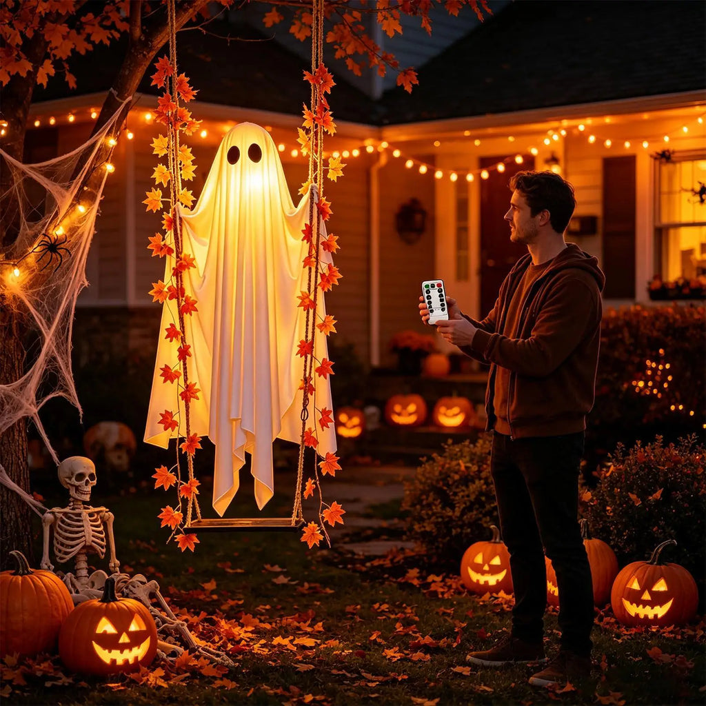 Halloween Remote-Control Swing Ghost