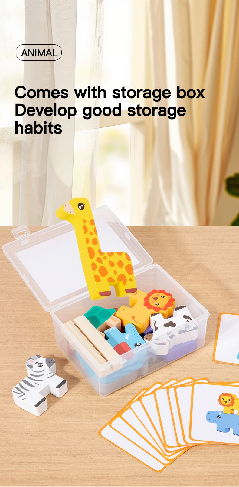 Kids Wooden Animal Stacker Toy