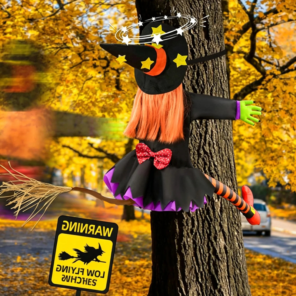 Halloween Crashing Witch Decoration