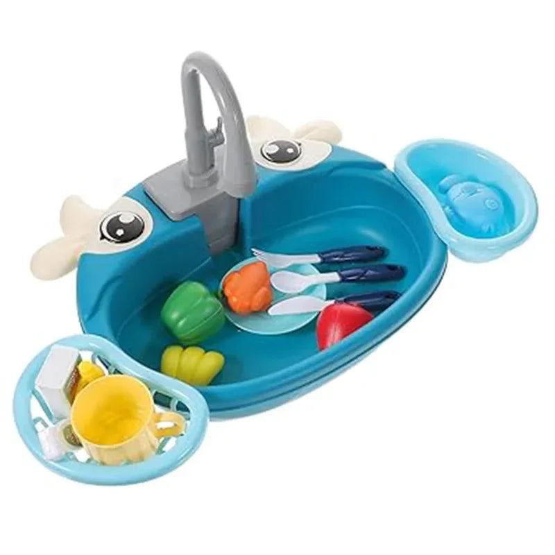 Kids Electric Kitchen Sink Play Set