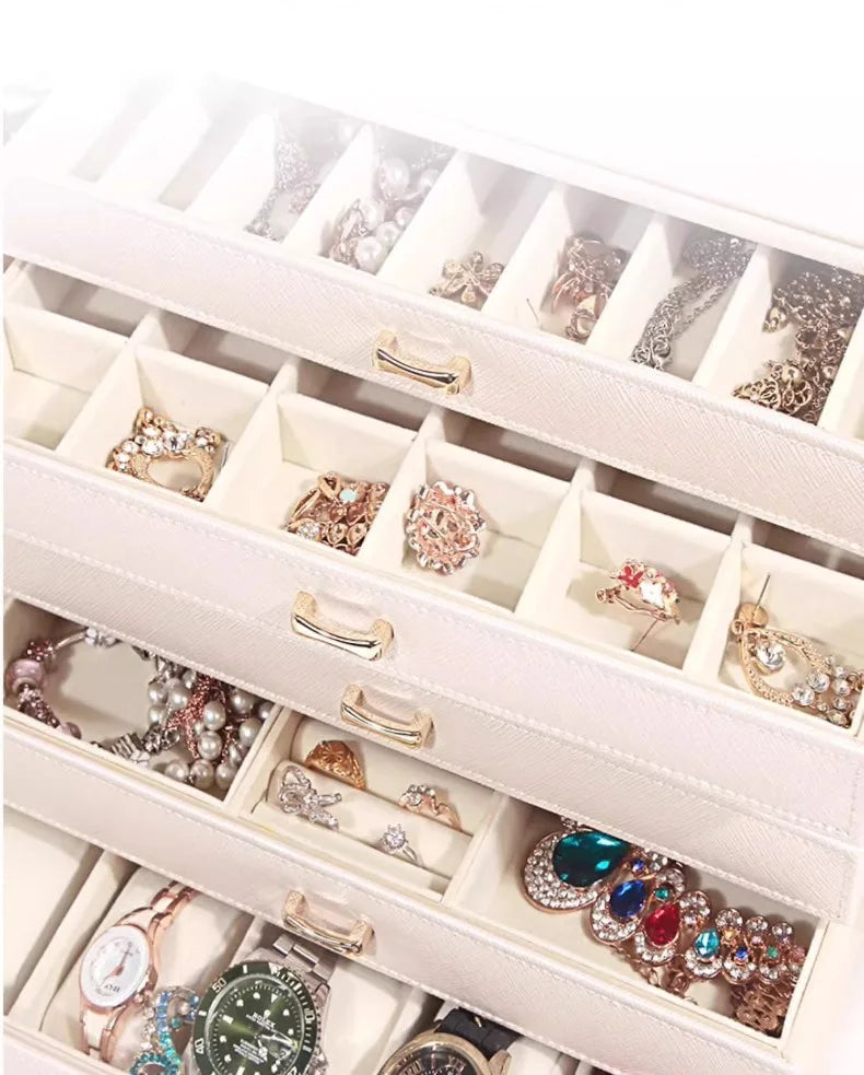 Large Leather Jewelry Storage Box