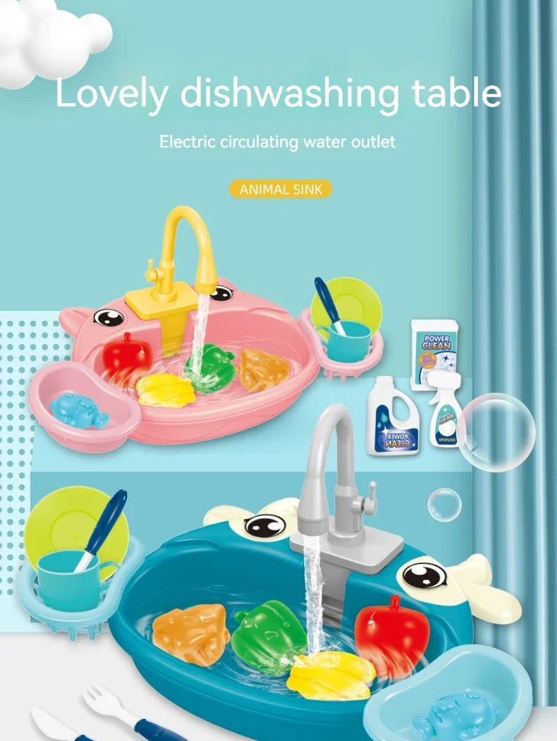 Kids Electric Kitchen Sink Play Set