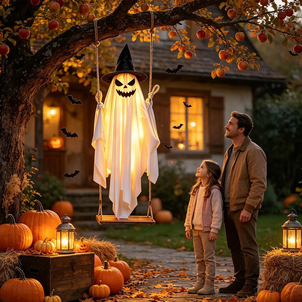 Halloween Light-Up Swinging Ghost