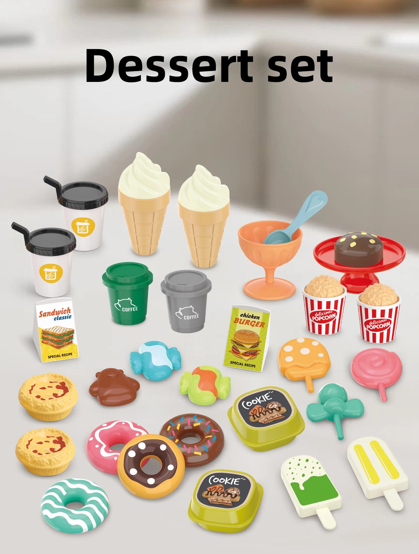 Pretend Play Kitchen Food Toy Set