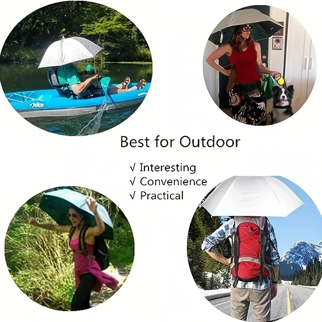 Large Foldable Outdoor Umbrella Hat