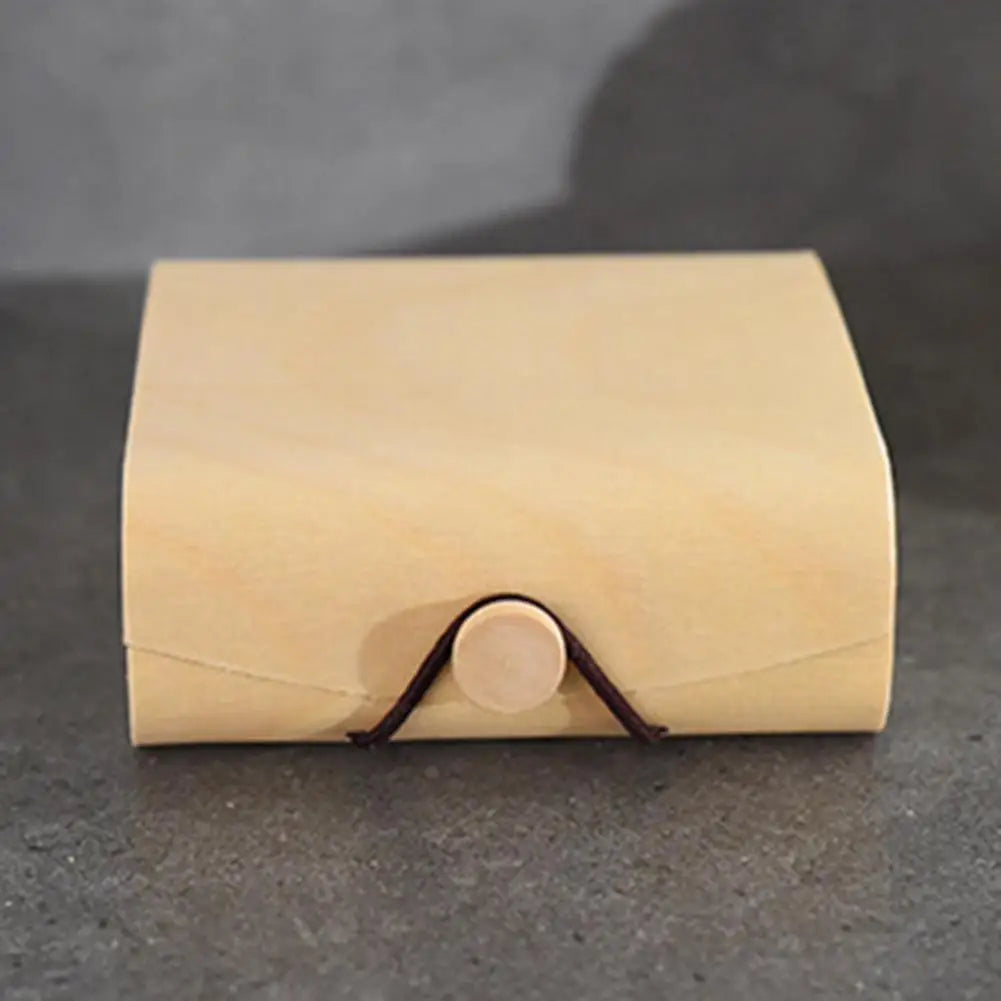 Wood Jewelry Box with Lid & Gold Lock