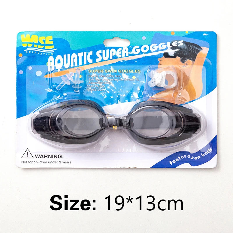 Swim Goggles with Nose Clip & Earplugs