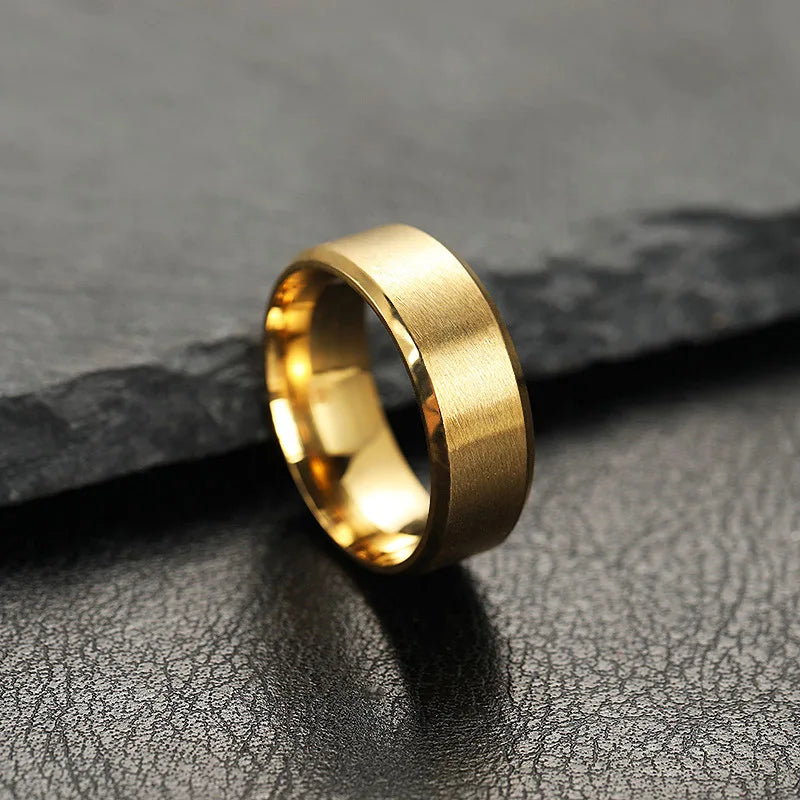 Stainless Steel Men’s Band Ring (Sizes 6–13)
