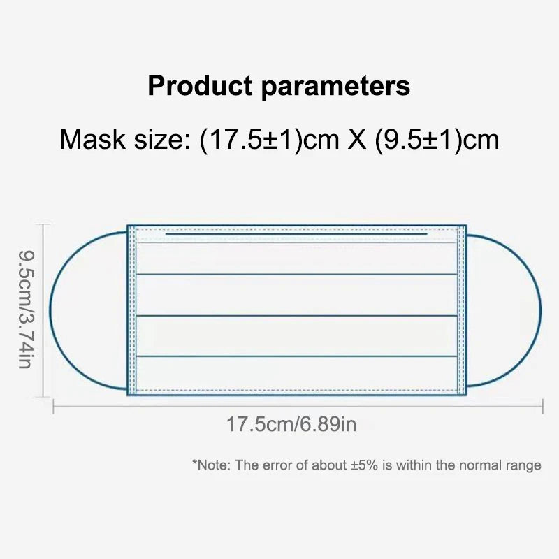 50Pcs 3-layer protective Face Masks