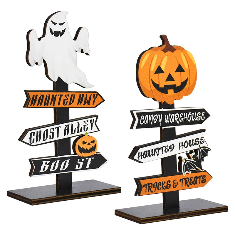 Halloween Wooden Signpost Decoration