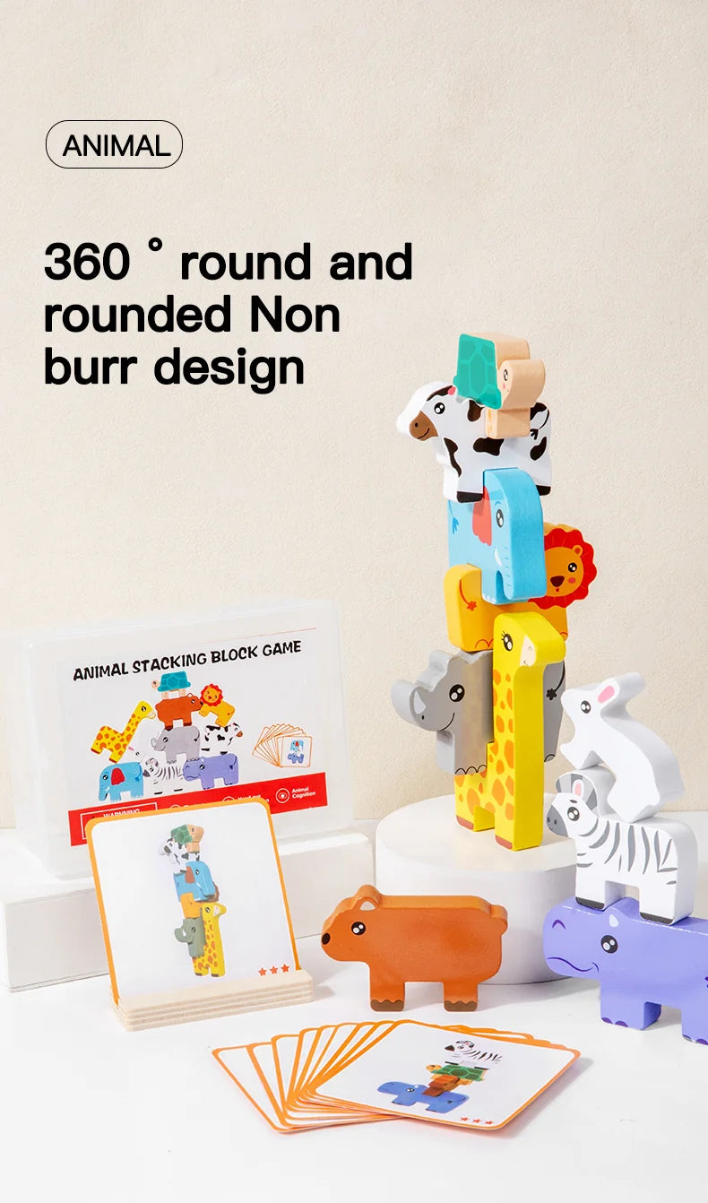 Kids Wooden Animal Stacker Toy