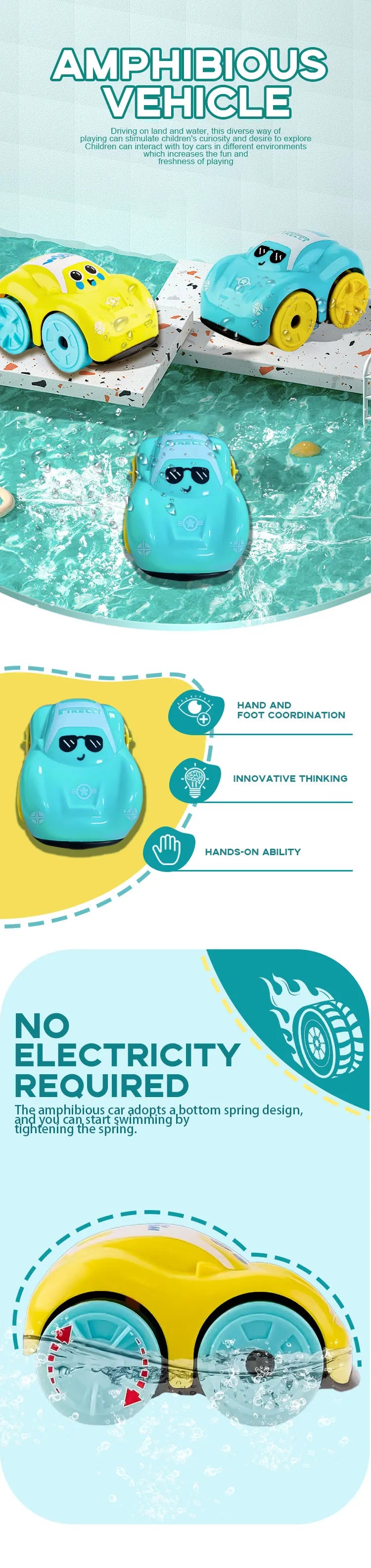 Baby Bath Floating Car Toy Clockwork