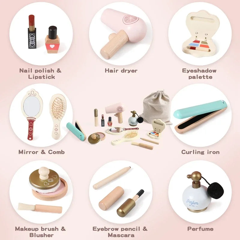 Wooden Makeup & Cosmetic Pretend Play Toys