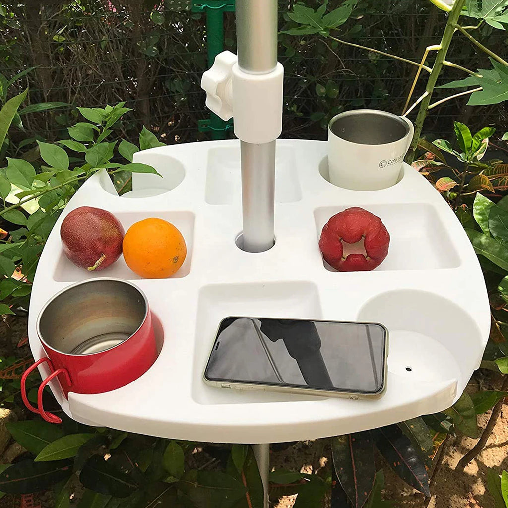 Beach Umbrella Tray with Cup Holders