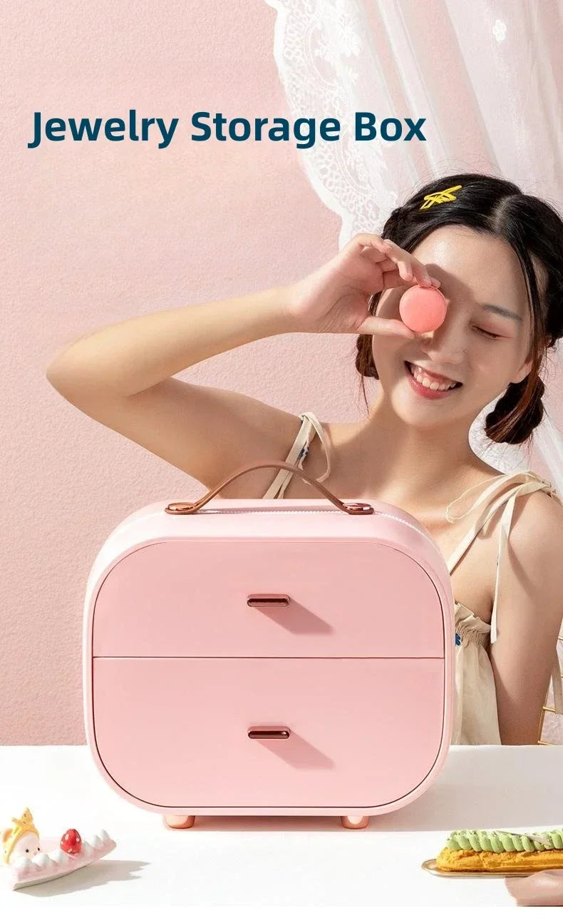 Travel Jewelry Organizer Box with Handle