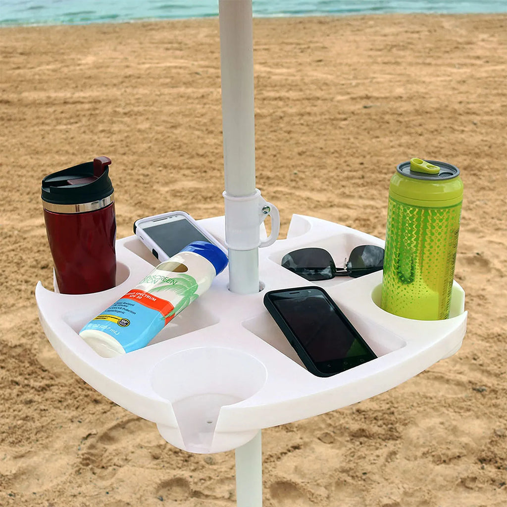 Beach Umbrella Tray with Cup Holders