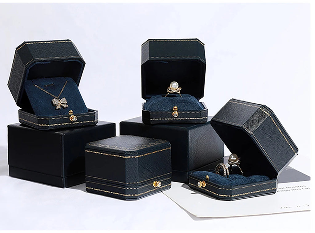 Octagonal PU Leather Jewelry Box