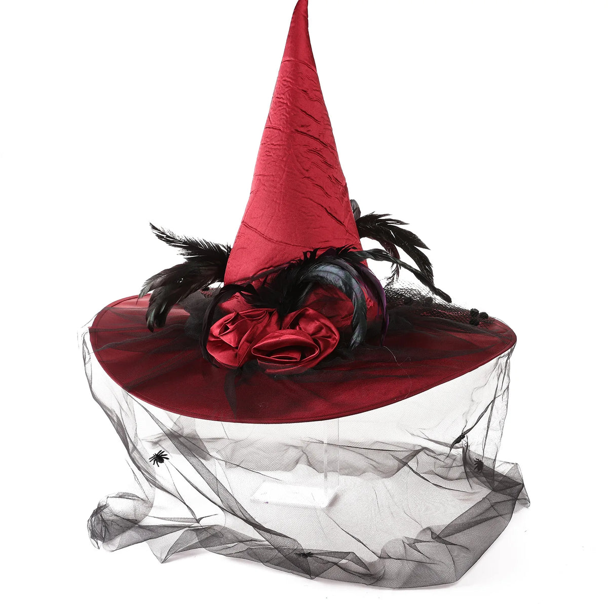 Halloween Rose & Veil Witch Hat
