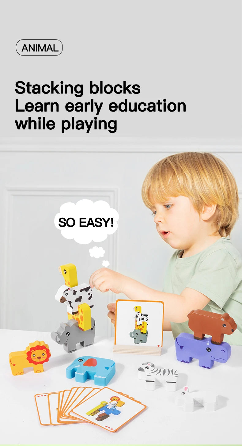 Kids Wooden Animal Stacker Toy