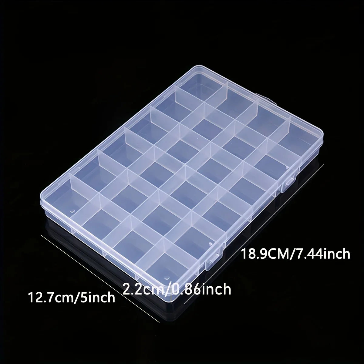 24-Grid Transparent Jewelry Storage Box