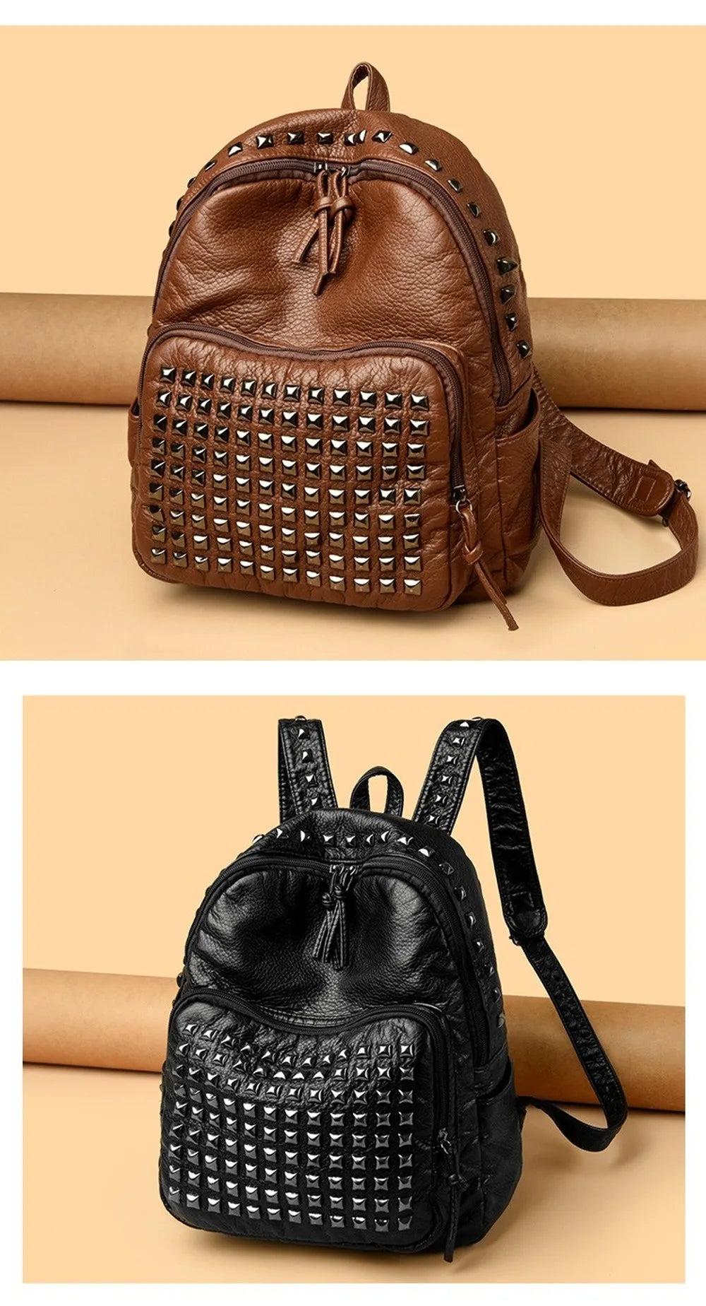 Stylish Rivet Backpack for Men & Women