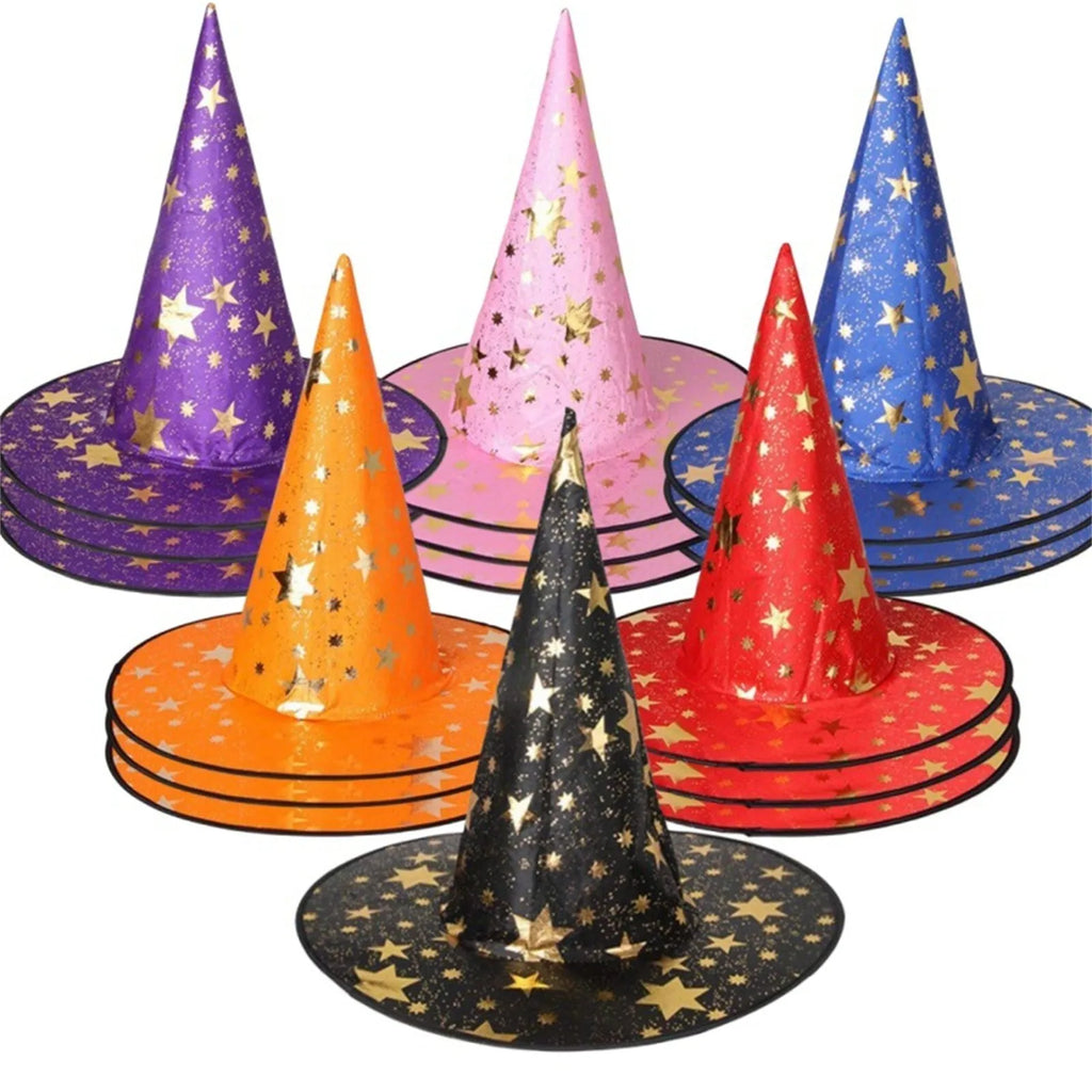Halloween Star-Print Witch Hat