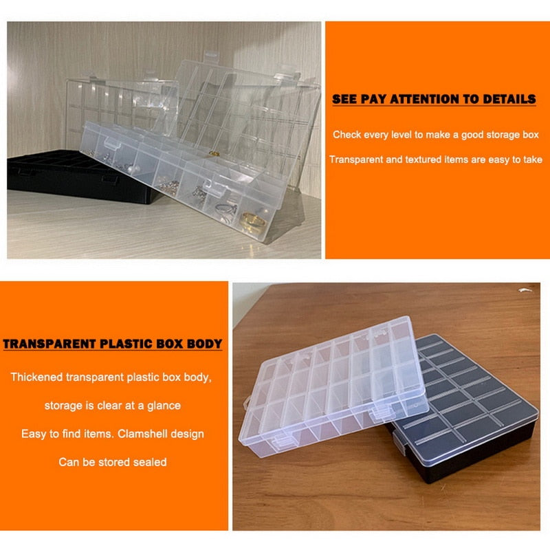 24-Grid Plastic Storage Organizer Box